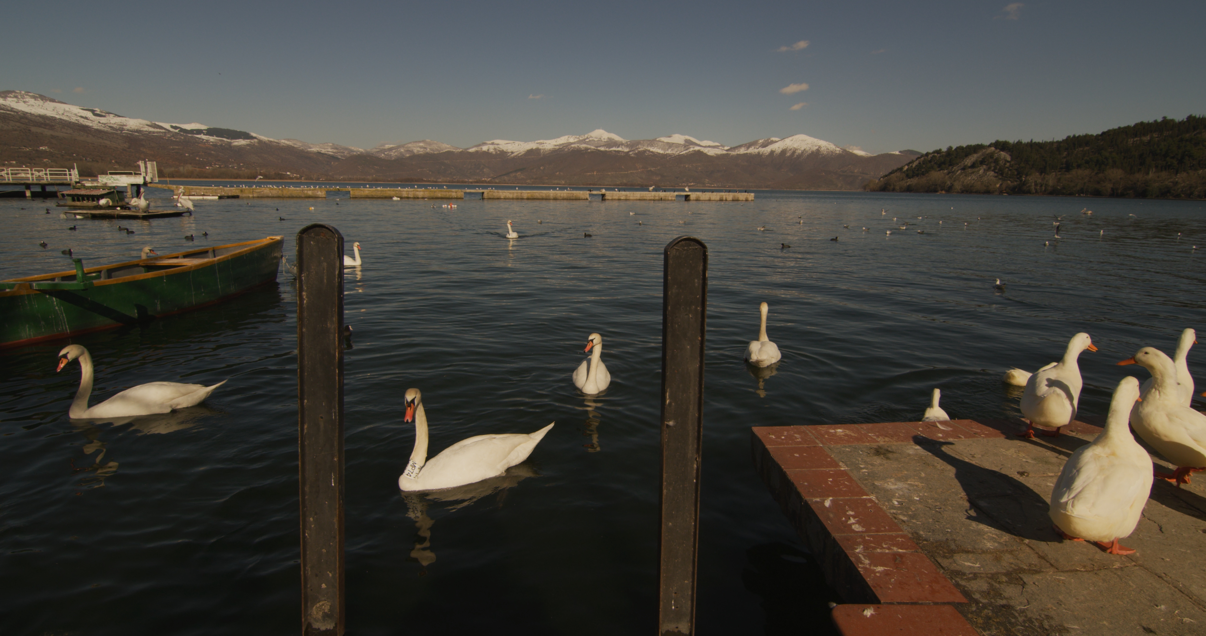 Kastoria lake, winter. North Greece.