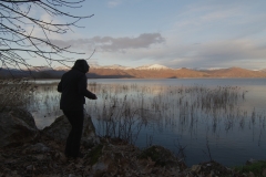 Kastoria lake, winter. North Greece.