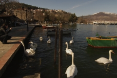 Kastoria lake, winter. North Greece.