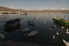 Kastoria lake, winter. North Greece.