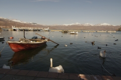 Kastoria lake, winter. North Greece.