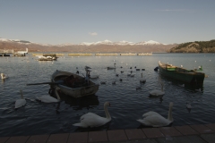 Kastoria lake, winter. North Greece.