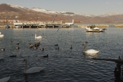 Kastoria lake, winter. North Greece.