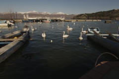 Kastoria lake, winter. North Greece.